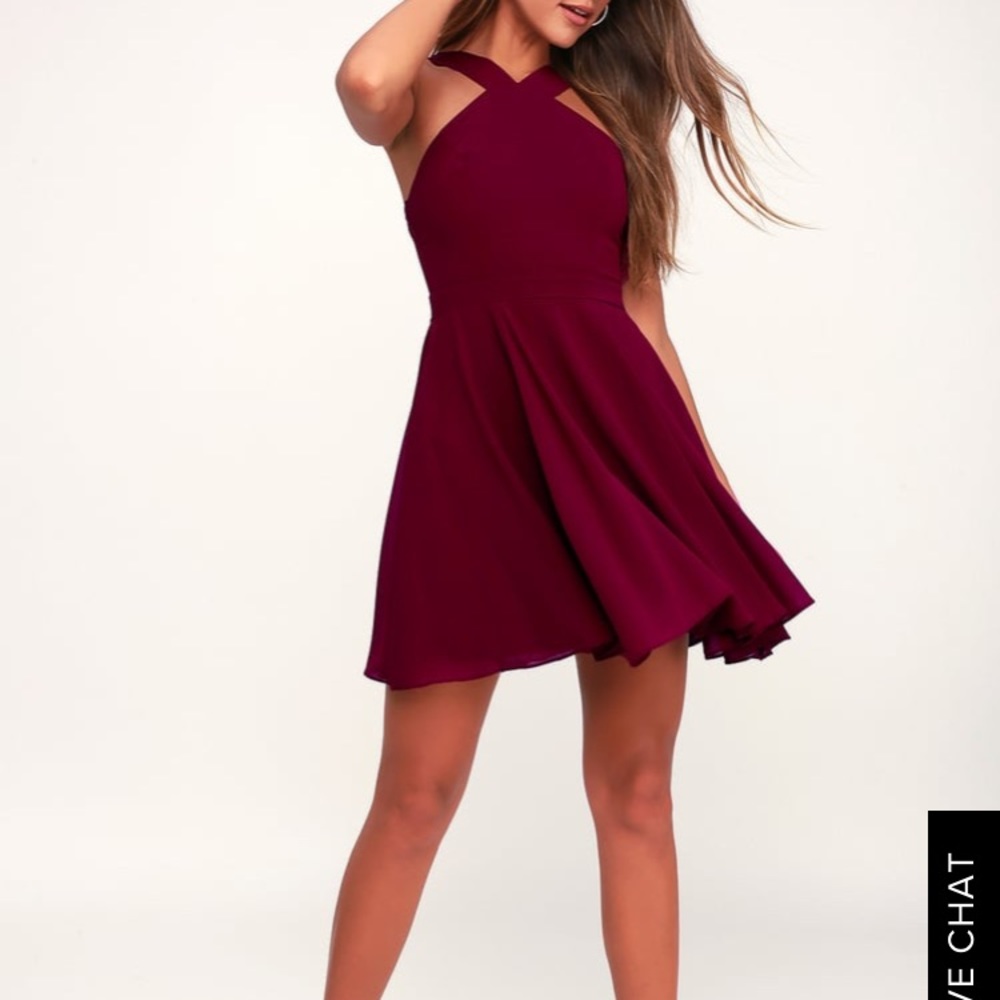 Burgundy skater dress
